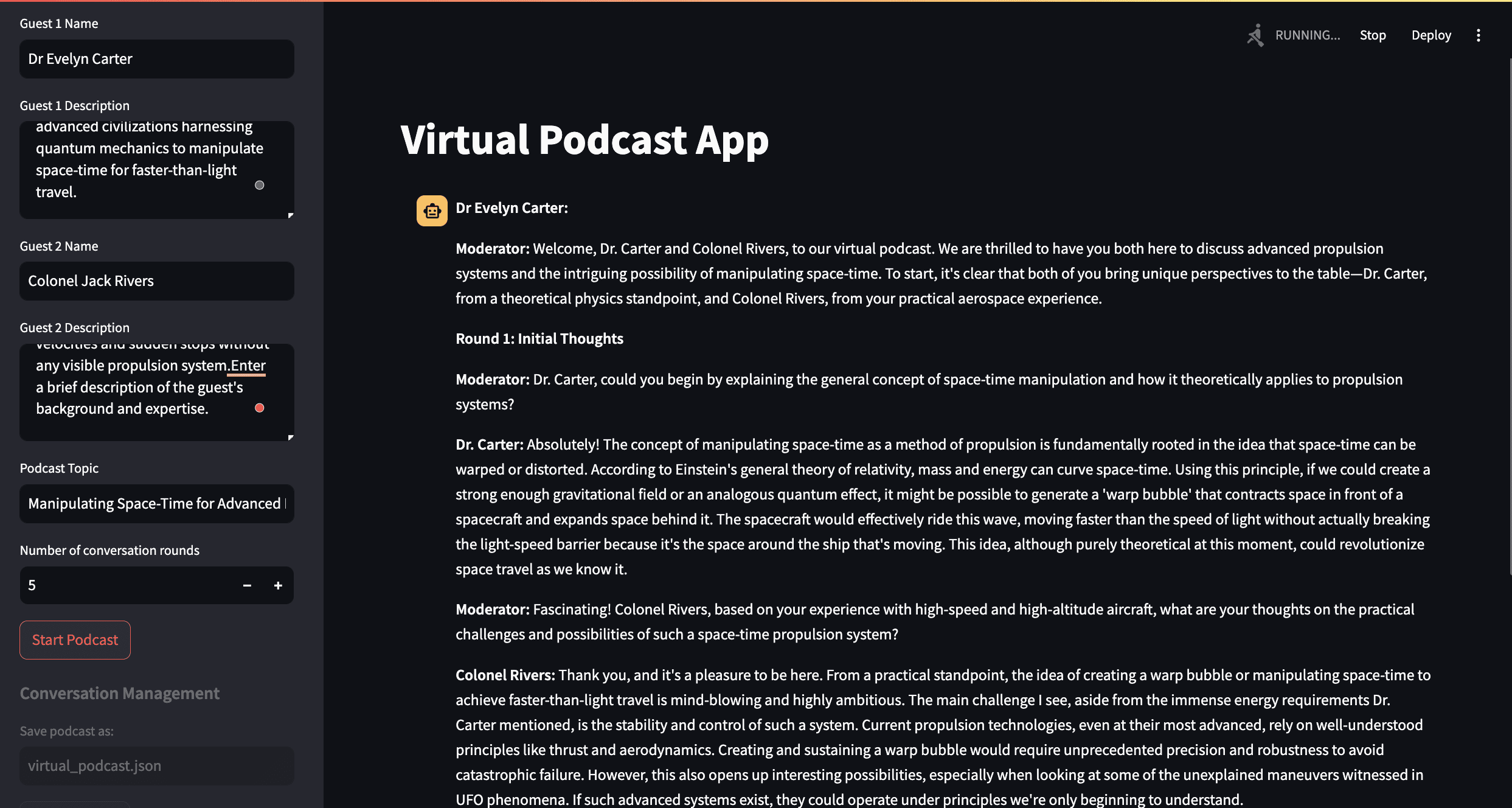 virtual podcast app